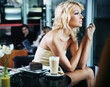 Sexy woman at a restaurant