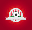 Red and white soccer badge