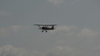 Old biplane landing