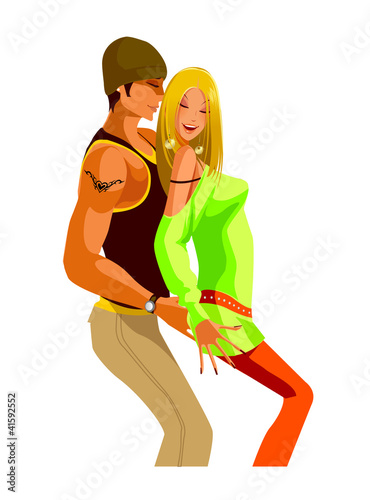 Vektor: couple dancing together couple dancing together