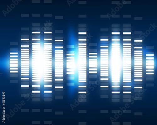 Illustration: Sound waves set. Music background Sound waves set. Music background