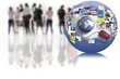 business people team with world map business people team with world map