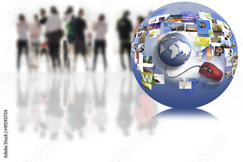 Photo: business people team with world map business people team with world map