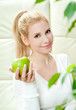 woman with apple