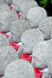 Rows of the small japanese Jizo statues