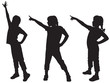 Three silhouettes of girls Three silhouettes of girls