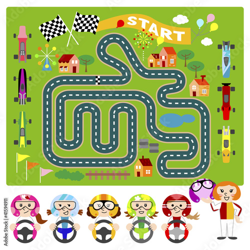 Vector: girls driver girls driver