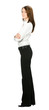 Happy smiling business woman, over white Happy smiling business woman, over white