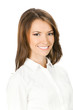 Happy smiling business woman, over white Happy smiling business woman, over white