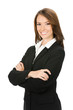 Happy smiling business woman, over white Happy smiling business woman, over white