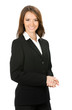 Happy smiling business woman, over white Happy smiling business woman, over white