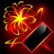 Vector: Flame flower with frame Flame flower with frame
