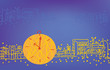 Background with clock and room