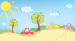 Background with cars and road for children