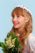 girl going to the first holy communion