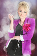 portrait of young Slavonic beautiful stylish girl in pink