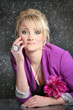 portrait of young Slavonic stylish girl with blond hair