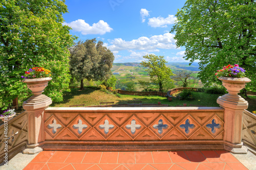 Photo: View from castle terrace. Novello, Northern Italy. View from castle terrace. Novello, Northern Italy.