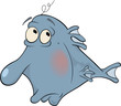 Deep-water fish. Cartoon