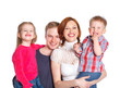 Photo: Happy family smiling at the camera Happy family smiling at the camera