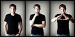 Young sexy man model in black t-short Young sexy man model in black t-short