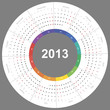 Vector calendar 2013 round