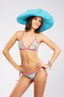 Summer girl in blue sunhat