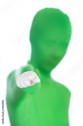 Foto: Green Person Pointing a fake finger Green Person Pointing a fake finger