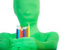 Colorful Pencils held by a green person