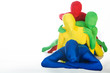 Happy family of four colors having fun.