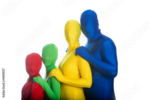 Foto: Family of Four Colorful People Family of Four Colorful People