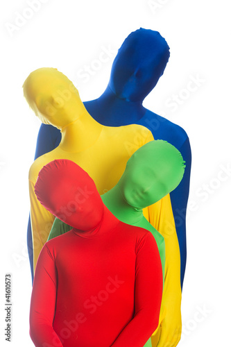 Photo: Family of four bright colors. Red, Yellow, Blue, Green Family of four bright colors. Red, Yellow, Blue, Green
