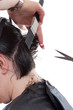 Woman cutting hair Woman cutting hair
