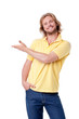 Young man presenting