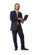 Young businessman with digital touch tablet