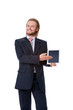 Young businessman with digital touch tablet