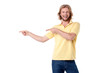 Young man presenting