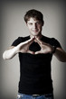 Young sexy male model in black t-shirt Young sexy male model in black t-shirt