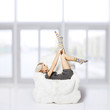 blonde on furry arm-chair blonde on furry arm-chair