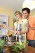 Couple cooking