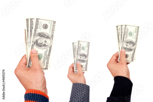 Photo: Dollars in the hands Dollars in the hands
