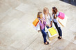 Three beautiful girls in shop