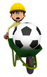 hard worker carring a ball