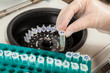 Photo: Loading a sample to centrifuge Loading a sample to centrifuge