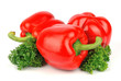 Sweet red pepper and curly parsley