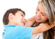 Loving mother and son