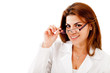 Woman wearing glasses