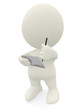 canvas print picture - 3D man writing on tablet