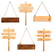 collection of blank wood sign boards with space for text i