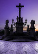 Avignon cathedral cross at sunset